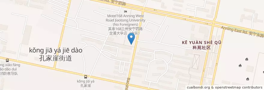 Mapa de ubicacion de 炸酱面 en 중국, 간쑤성, 兰州市 (Lanzhou), 安宁区.