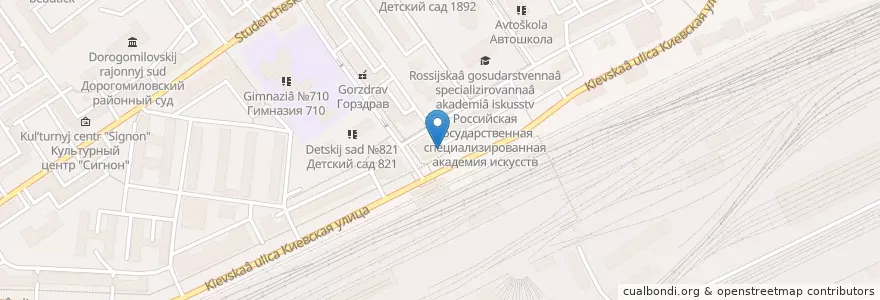 Mapa de ubicacion de But first Coffee en Russland, Föderationskreis Zentralrussland, Moskau, Westlicher Verwaltungsbezirk, Район Дорогомилово.