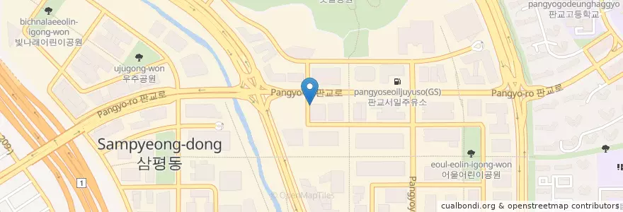 Mapa de ubicacion de 할리스커피 en Coreia Do Sul, Gyeonggi, 분당구.