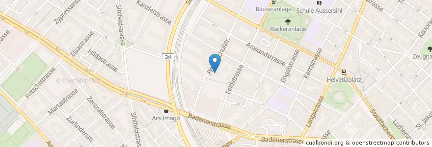 Mapa de ubicacion de GFZ Kindertagesstätte 4 en Switzerland, Zurich, District Zurich, Zurich.