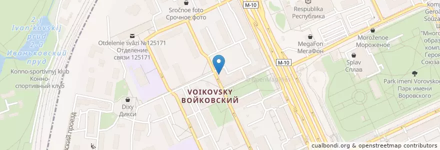 Mapa de ubicacion de Villa Dentos en Russia, Distretto Federale Centrale, Москва, Войковский Район.