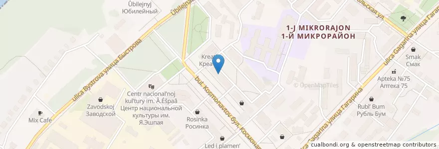 Mapa de ubicacion de Бюро №6 ФКУ en ロシア, 沿ヴォルガ連邦管区, マリ・エル共和国, ゴルナマリ地区, コジモデミヤンスク管区.