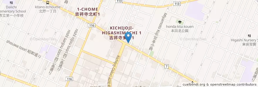 Mapa de ubicacion de フレッシュネスバーガー en 일본, 도쿄도, 武蔵野市.
