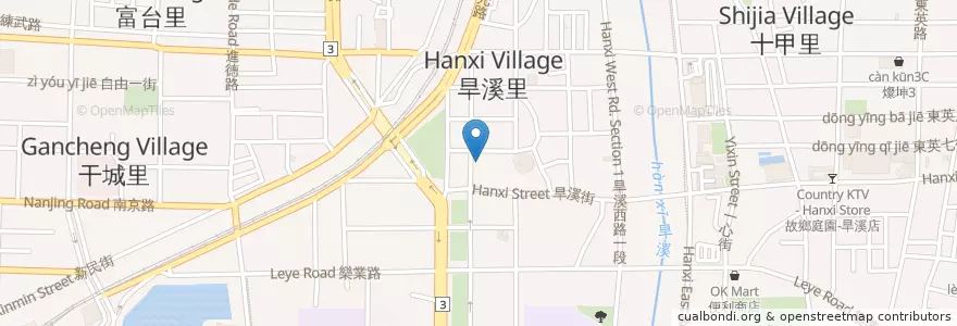 Mapa de ubicacion de 旱溪肉圓 en تايوان, تاي شانغ, 東區.