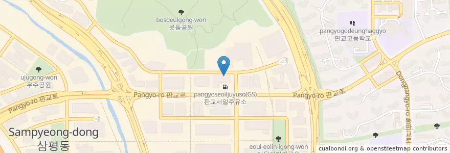Mapa de ubicacion de 네코부루 en Coreia Do Sul, Gyeonggi, 분당구.
