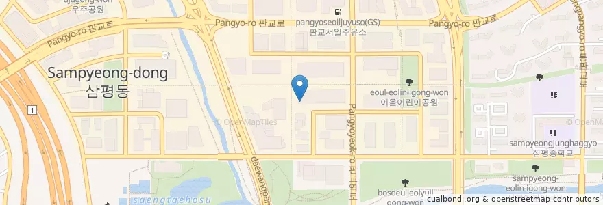 Mapa de ubicacion de 조마루감자탕 en Güney Kore, 경기도, 분당구.