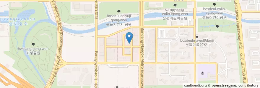 Mapa de ubicacion de 도원참치 en 대한민국, 경기도, 분당구.