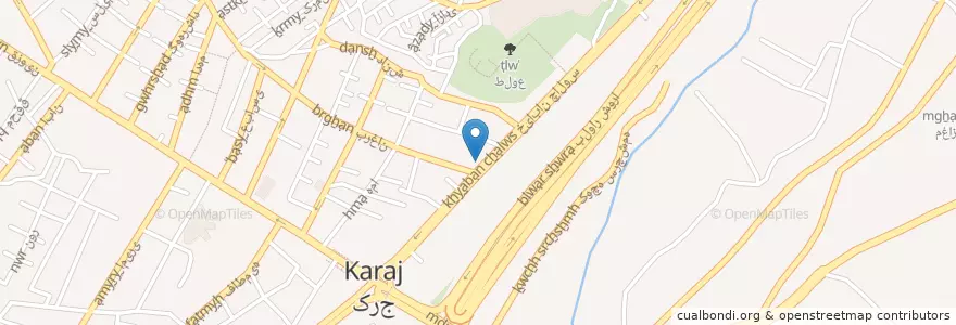 Mapa de ubicacion de فروشگاه ایران شکار en イラン, アルボルズ, شهرستان کرج, بخش مرکزی شهرستان کرج, کرج.