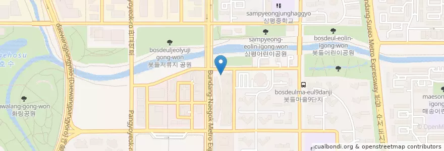 Mapa de ubicacion de 牛TABLE en Südkorea, Gyeonggi-Do, 분당구.