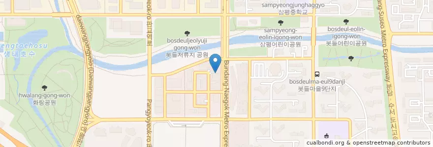 Mapa de ubicacion de 진짜돼지 en كوريا الجنوبية, 경기도, 분당구.