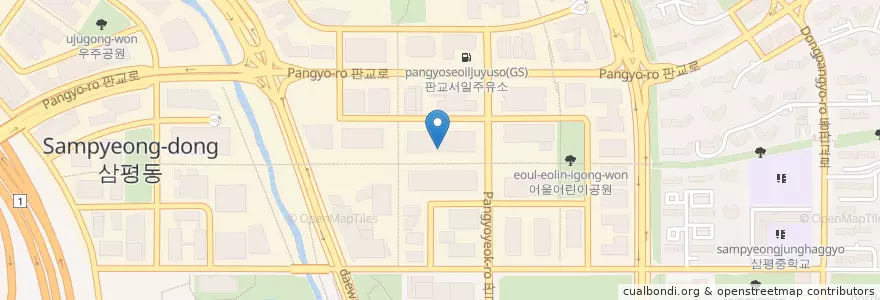 Mapa de ubicacion de TWOSOME PLACE en Güney Kore, 경기도, 분당구.