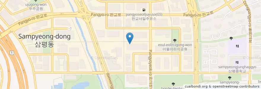Mapa de ubicacion de 담소사골순대 en 大韓民国, 京畿道, 盆唐区.