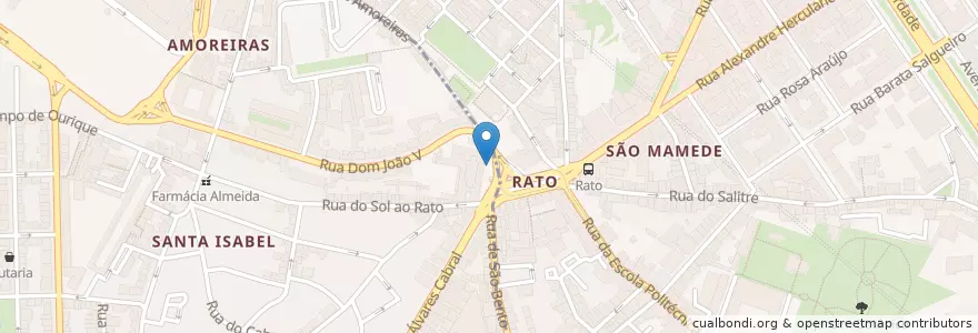 Mapa de ubicacion de PSP do Rato en پرتغال, Área Metropolitana De Lisboa, Lisboa, Grande Lisboa, لیسبون.