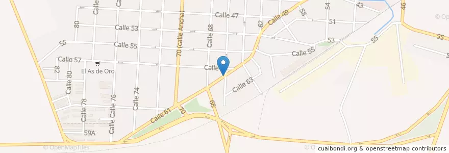 Mapa de ubicacion de Mercadito en Küba, Artemisa, San Antonio De Los Baños, Ciudad De San Antonio De Los Baños.