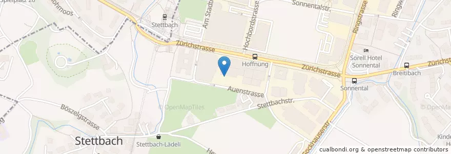 Mapa de ubicacion de Parkhaus Stettbacherhof en 瑞士, 蘇黎世, Bezirk Uster, Dübendorf.