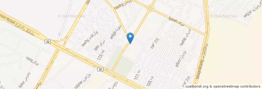 Mapa de ubicacion de دبیرستان هداوند en إیران, محافظة ألبرز, شهرستان کرج, بخش مرکزی شهرستان کرج, کرج.