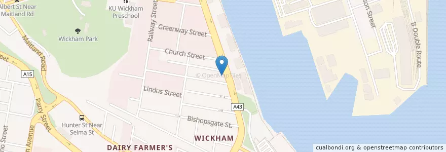 Mapa de ubicacion de Harbourside Milk Bar en 오스트레일리아, New South Wales, Newcastle City Council, Newcastle-Maitland.