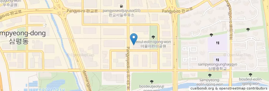 Mapa de ubicacion de 판교정형외과(2층) en Республика Корея, Кёнгидо, 분당구.
