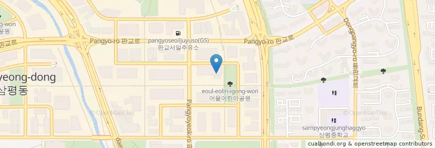 Mapa de ubicacion de 꼬꼬와튝치킨 en كوريا الجنوبية, 경기도, 분당구.