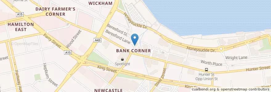 Mapa de ubicacion de Core Community Bicycle Rack en Australien, Neusüdwales, Newcastle City Council, Newcastle-Maitland.