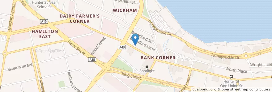 Mapa de ubicacion de Hunter Street Medical Centre en Australia, New South Wales, Newcastle City Council, Newcastle-Maitland.
