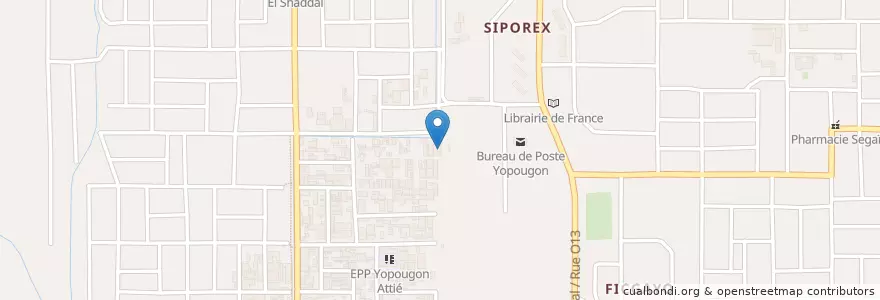 Mapa de ubicacion de Marché Acoya en 코트디부아르, 아비장, Yopougon.