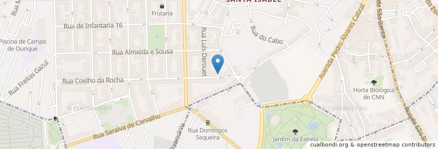 Mapa de ubicacion de Flagrante Delitro en Portugal, Área Metropolitana De Lisboa, Lisboa, Grande Lisboa, Lisboa, Campo De Ourique.