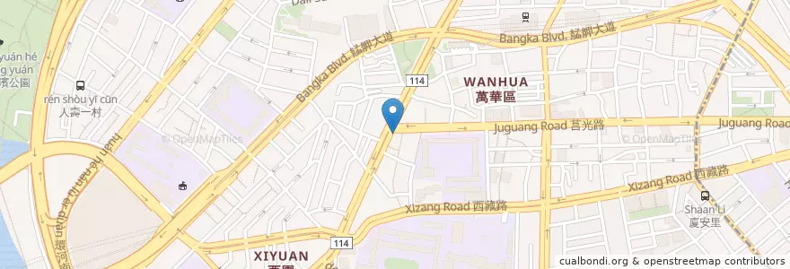 Mapa de ubicacion de 普崴宮 en 臺灣, 新北市, 臺北市, 萬華區.