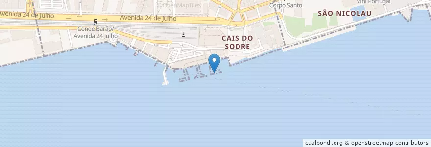 Mapa de ubicacion de Cais do Sodré en ポルトガル.