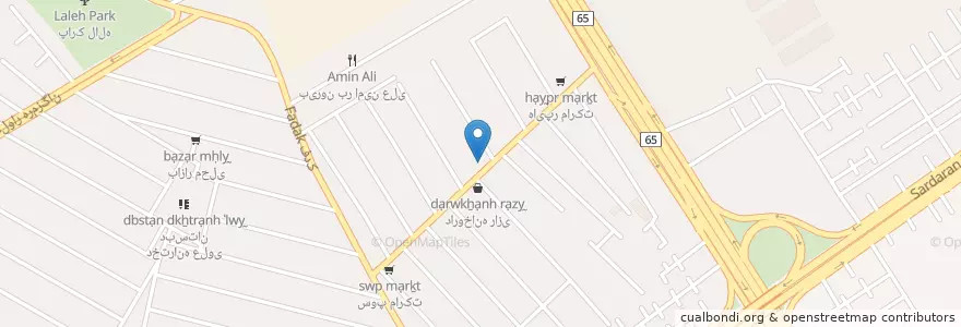 Mapa de ubicacion de مسجد الزهرا en Iran, استان فارس, شهرستان شیراز, بخش مرکزی, شیراز.