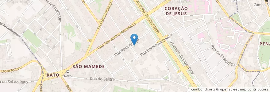 Mapa de ubicacion de Cafetaria da Casa-Museu Medeiros e Almeida en Portugal, Área Metropolitana De Lisboa, Lisboa, Grande Lisboa, Lisboa, Santo António.