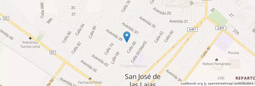 Mapa de ubicacion de Chicken Verger. Avenida 39 en کوبا, Mayabeque, San José De Las Lajas, Ciudad De San José De Las Lajas, Ciudad De San José De Las Lajas.