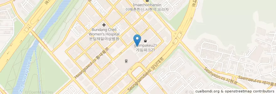 Mapa de ubicacion de DUNKIN DUNUTS en 韩国/南韓, 京畿道, 盆唐區.