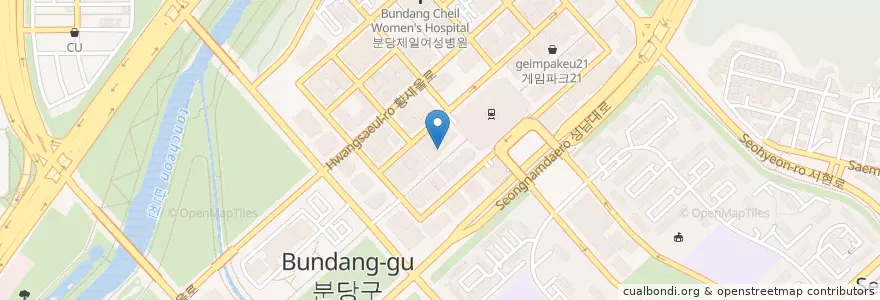 Mapa de ubicacion de BURGER KING en 대한민국, 경기도, 분당구.