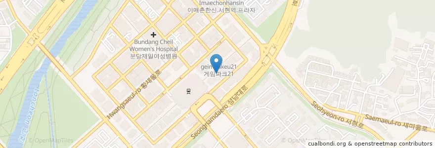 Mapa de ubicacion de CHICAGO PIZZA&PUB (2층) en 韩国/南韓, 京畿道, 盆唐區.