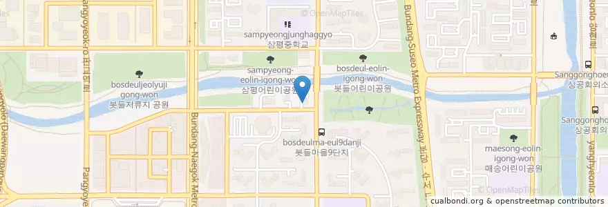 Mapa de ubicacion de SK판교운중주유소 en Corée Du Sud, Gyeonggi, 분당구.