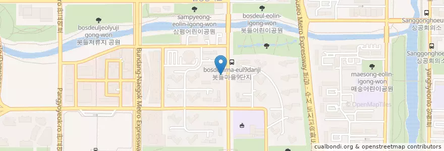 Mapa de ubicacion de 봇들7단지 관리사무소 en 대한민국, 경기도, 분당구.