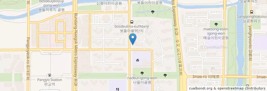 Mapa de ubicacion de cafe Raae en South Korea, Gyeonggi-Do, Bundang-Gu.