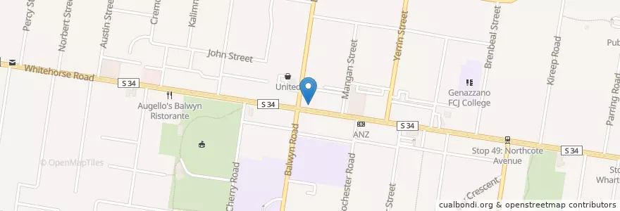 Mapa de ubicacion de NAB en 오스트레일리아, Victoria, City Of Boroondara.