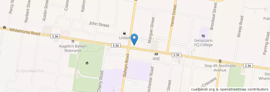 Mapa de ubicacion de Sushi Club en أستراليا, ولاية فيكتوريا, City Of Boroondara.