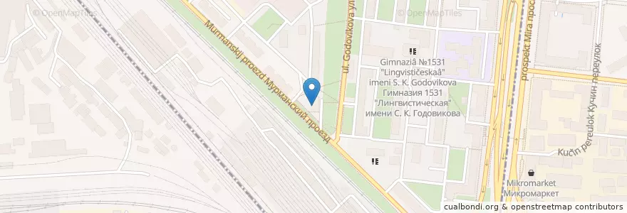 Mapa de ubicacion de Останкино en Rusia, Центральный Федеральный Округ, Москва, Северо-Восточный Административный Округ, Останкинский Район.