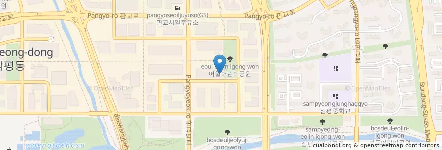 Mapa de ubicacion de 통통낙지마을(2층) en Güney Kore, 경기도, 분당구.