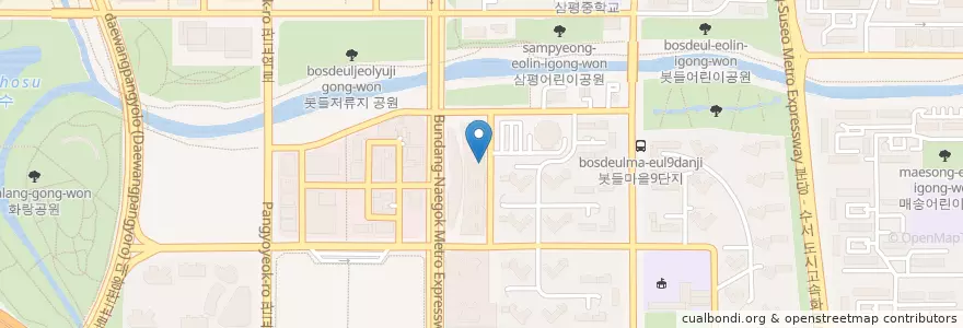 Mapa de ubicacion de CALIFORNIA PIZZA (2층) en 대한민국, 경기도, 분당구.