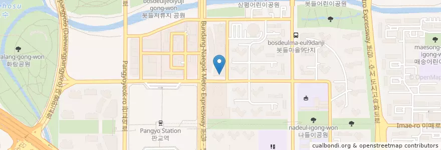 Mapa de ubicacion de 이리온 en 大韓民国, 京畿道, 盆唐区.