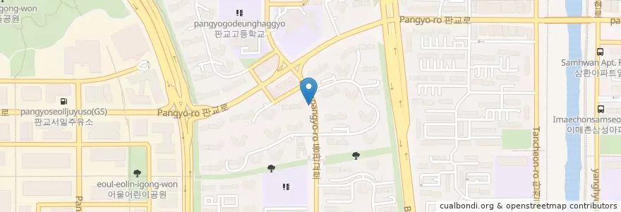 Mapa de ubicacion de 행복한동물병원 en Corea Del Sud, Gyeonggi, 분당구.