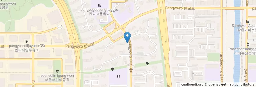 Mapa de ubicacion de 행복한동물병원 en کره جنوبی, گیونگی-دو, 분당구.
