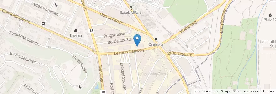 Mapa de ubicacion de Fetih Moschee en سويسرا, مدينة بازل, Basel.