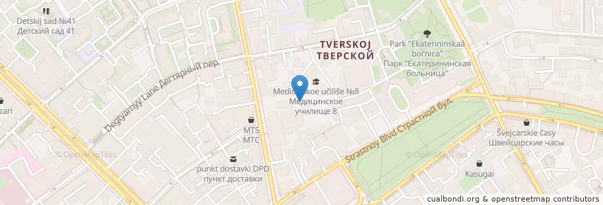 Mapa de ubicacion de Klybnika en ロシア, 中央連邦管区, モスクワ, Центральный Административный Округ, Тверской Район.