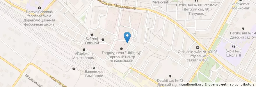 Mapa de ubicacion de Фантоцци en 러시아, Центральный Федеральный Округ, Московская Область, Раменский Городской Округ.