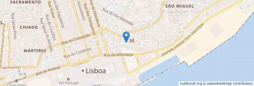 Mapa de ubicacion de Taberna do Vilarinho en Portugal, Lisboa, Grande Lisboa, Lisboa, Santa Maria Maior.